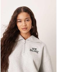 New Balance - Trackside Fleece Half Zip Sweatshirt - Lyst