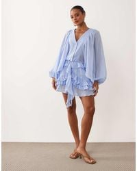 Gina Tricot - Boho Mini Ruffle Dress - Lyst