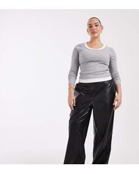 ONLY - Faux Leather Straight Leg Trousers - Lyst