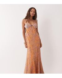 ASOS - Asos Design Petite Embellished Bust Cami Cut Out Maxi Dress - Lyst