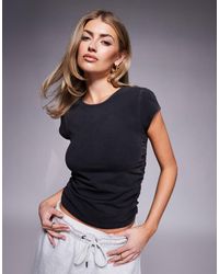 ASOS - Acid Wash Shrunken Baby Tee With Ruched Sides - Lyst