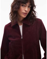 ARKET - Chaqueta Estilo Blusón Con Cremallera Delantera De Pana De -Rojo - Lyst