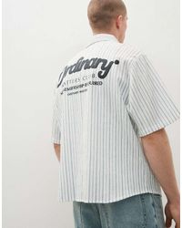 Bershka - Short Sleeve Striped Shirt With Back Print - Lyst