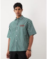 ASOS - Boxy Oversized Stripe Shirt With Chest Embroidery - Lyst