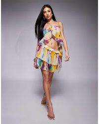 River Island - Rara Mini Skirt Co-ord - Lyst