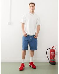 Santa Cruz - Big - short en denim style charpentier - moyen délavé - Lyst