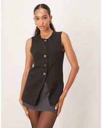 Jdy - Longline Button Through Waistcoat - Lyst