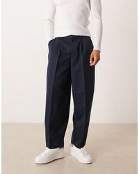 ASOS - Smart Pleated Wide Barrel Leg Pants - Lyst