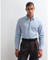 ASOS - Regular Fit Smart Linen Blend Shirt - Lyst