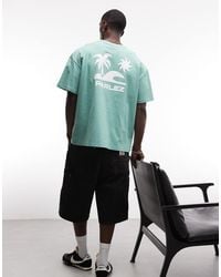 Parlez - Short Sleeve Cape Oversized T-shirt With Beach Back Graphic - Lyst