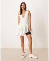 ASOS - Dropped Waist Mini Dress With Full Skirt - Lyst