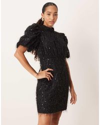 Y.A.S - Vestito Corto Soffice Testurizzato Con Paillettes - Lyst