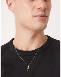 ASOS - Collier chaîne en acier inoxydable étanche avec pendentif croix - Lyst