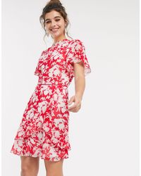 oasis red utility dress