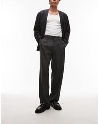 TOPMAN - Pantalon large à fines rayures - clair - Lyst