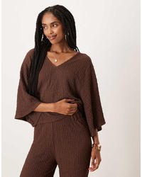 ASOS - Textured Oversized Cape V Neck Top Co-ord - Lyst