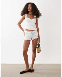 Wild Lovers - Paulette Floral Embroidered Bloomer Shorts - Lyst