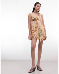 AFRM - Whyte Detachable Scarf Detail Bandeau Mini Dress - Lyst