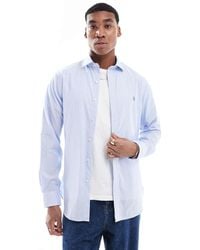 Polo Ralph Lauren - Icon Logo Estate Collar Slim Fit Stripe Poplin Smart Shirt - Lyst