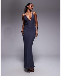 ASOS - Mesh Super Scooped Plunge Maxi Dress - Lyst