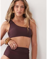 CUPSHE - Bikini Con Brassière Asimmetrica Scuro - Lyst