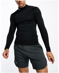 Under Armour - Cold Gear Armour Long Sleeve Mock Neck Compression T-shirt - Lyst