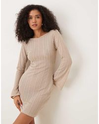 Brave Soul - Long Sleeve Knitted Mesh Mini Dress - Lyst
