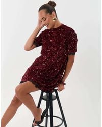 Threadbare - High Neck Sequin Mini Dress - Lyst