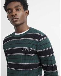 River Island - Slim Fit Stripe Knit Long Sleeve Jumper - Lyst