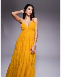 ASOS - Tiered Cami Maxi Dress With Ruching Details And Volume Skirt - Lyst