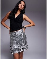 ASOS - Mini-jupe à sequins et franges ornementées - Lyst