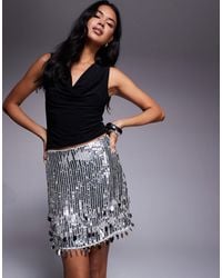 ASOS - Sequin And Embellished Fringe Mini Skirt - Lyst
