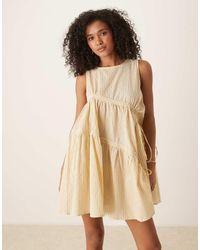 Ghospell - Stripe Drawstring Mini Dress - Lyst