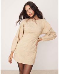 ASOS - Mini Embroidered Twill Dress - Lyst