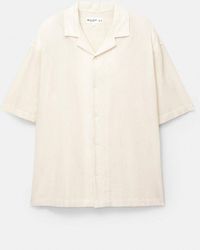 Pull&Bear - Rustiek Gestreept Overhemd Met Korte Mouwen - Lyst