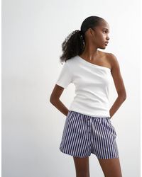 TOPSHOP - Poplin Stripe A Line Boxer Short - Lyst