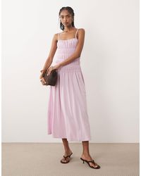 Mango - – gerafftes maxikleid - Lyst