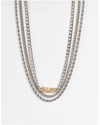 TOPSHOP - Baby 3 X Pack Choker Chain Necklaces - Lyst