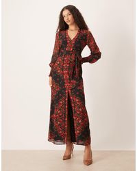 Hope & Ivy - V-Neck Button Front Maxi Dress - Lyst