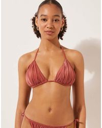 Calzedonia - Calzendonia Triangle Bikini Top Shiny Satin - Lyst