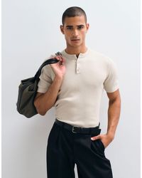 ASOS - – fein geripptes basic-henley - Lyst