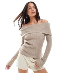 Threadbare - Bardot Off Shoulder Jumper - Lyst