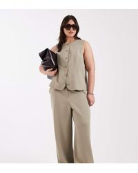 Pieces Plus - Pieces Curve Tailored High Waist Wide Leg Pants - Lyst