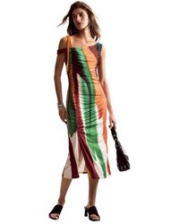 Desigual - Vestido Rayas M. Christian Lacroix, Mujer, Poliester, Blanco - Lyst