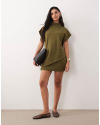 ASOS - Supersoft Sleeveless Cape Double Layer Mini Dress - Lyst