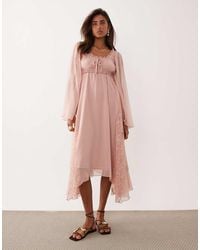 Miss Selfridge - Chiffon Boho Maxi Dress - Lyst