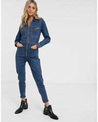 Free People Lennox Denim Jumpsuit - Blue