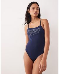 Speedo - Endurance+ Logo Thin Strap Swimsuit - Lyst