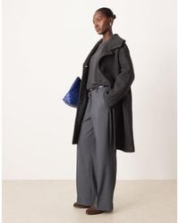 Mango - Manteau habillé en laine mélangée - anthracite à carreaux - Lyst