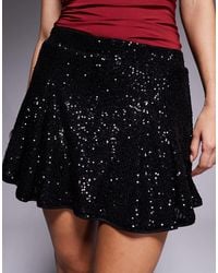 ASOS - Allover Sequin Godet Flippy Mini Skirt - Lyst